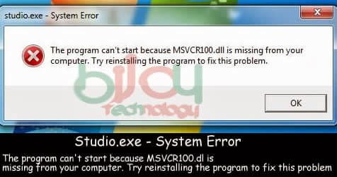  MSVCR100.dll is missing 