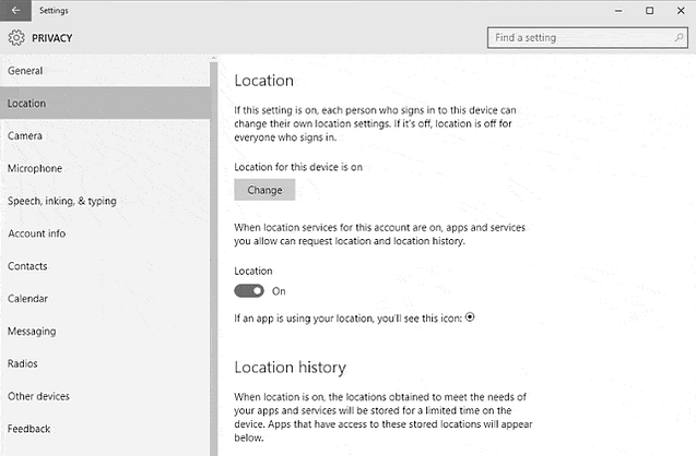 Activate location services